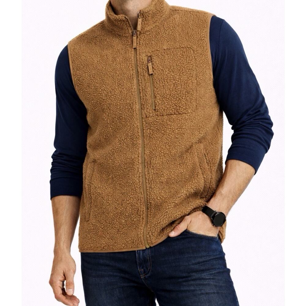 Gap Men's Brown Full Zip Vest with Pockets Size L Outdoor Casual Walking